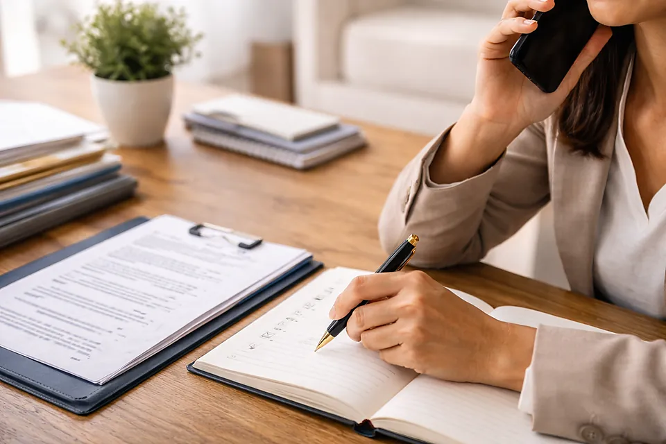 Suivi administratif par téléphone et check-list