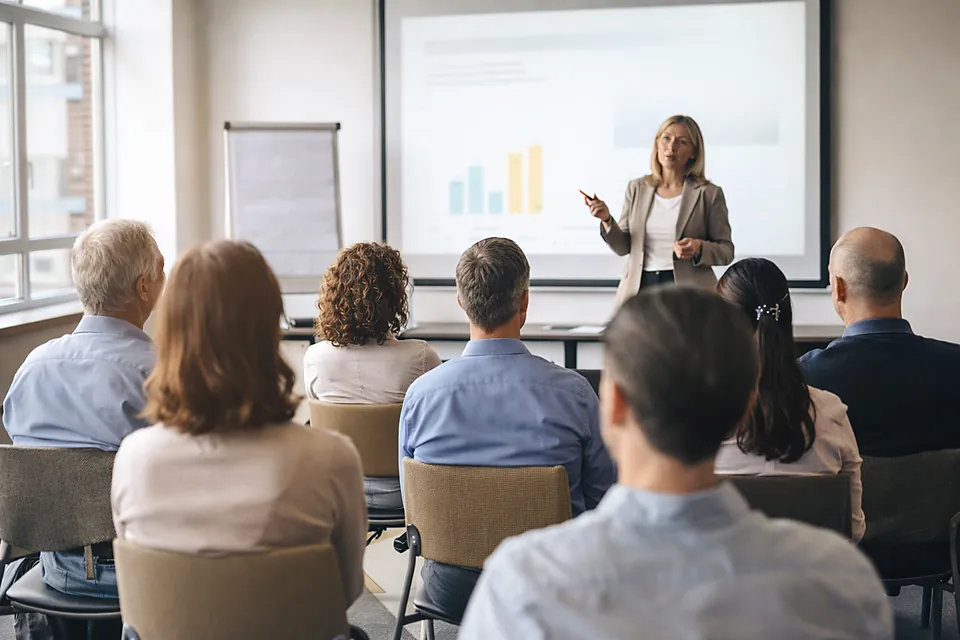 Session de formation pour adultes en salle